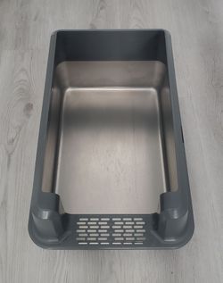XL Stainless Steel Cat Litter Box High Sided Non Stick Easy Clean Splash Guard