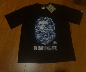 Black Camo Bape Tee Blue Size Small