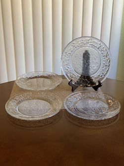 Princess House Fantasia Large Dinner Plates 10” Inches (Set Of 4)