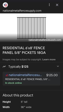 Fence Panels Black 8x6