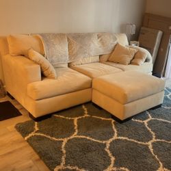 Beige Couch & Ottoman - Must Go