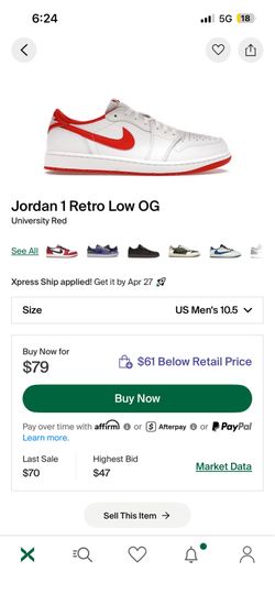 University Red Jordan 1 Retro Low