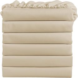 FreshCulture King Fitted Sheets, Bulk Pack of 6, Deep Pocket, Soft Microfiber Bottom Sheets for Home, Salons, Hotels, King Size Fitted Sheets Only (Be