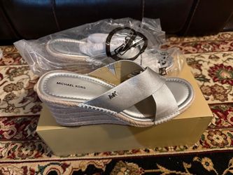 Michael kors silver wedges size 8.5