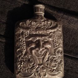 Godinger Silver Plated Bacchus Flask