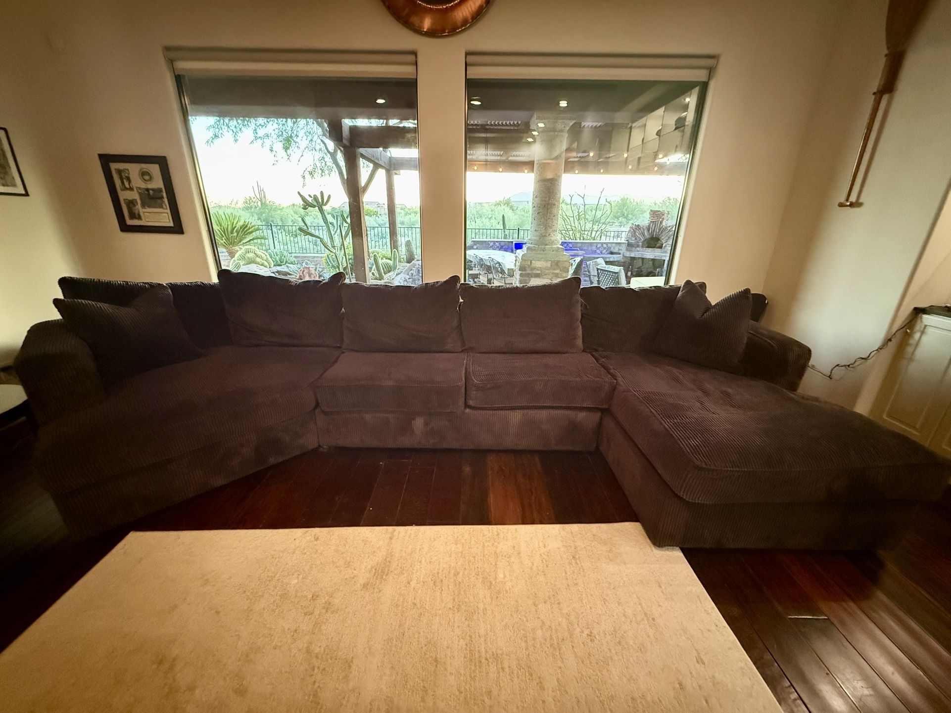 Walter E. Smithe Brown Sectional Couch