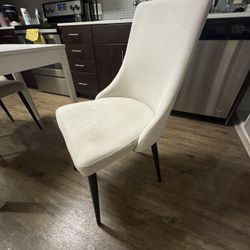 Modern Upholstered Dining Chair — Cream, Used