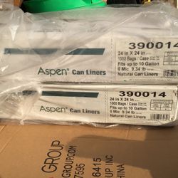 24 in. x 24 in. 10 Gal. 6 mic Natural High-Density Commercial Trash Can Liners