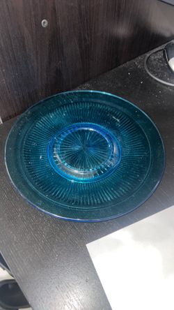 Vintage blue dish plate serving platter