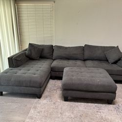 Modular upholstered sectional sofa with Ottoman. Couch / Futon /. Convertible loveseat, chase 