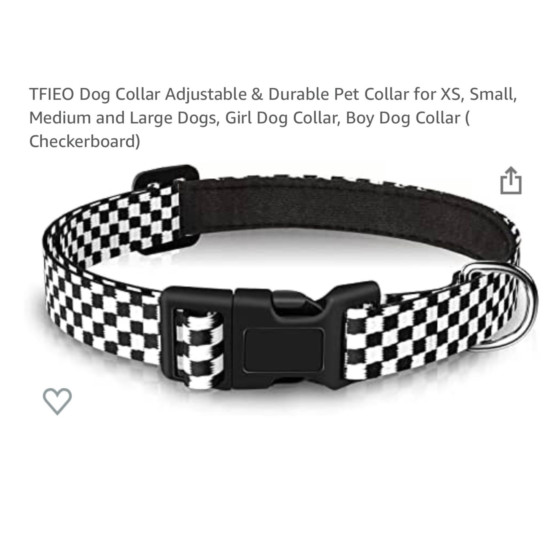 Brand new Dog Collar (Size M) Adjustable & Durable Pet Collar for XS, Small, Medium and Large Dogs, Girl Dog Collar, Boy Dog Collar ( Checkerboard)  Q