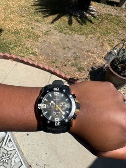 48mm Men’s Invicta Watch black/gold/white