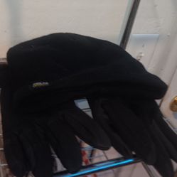 Thermal Knit Winter Gloves And Beanie Set With Polar Fleece Lining- Winter Gloves & Hat Set