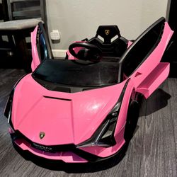Pink Lamborghini Kids Car
