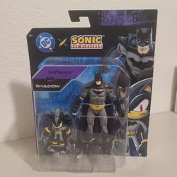 DC x Sonic action figure Batman and Shadow the hedgehog