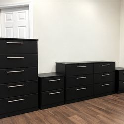 DRESSER, CHEST AND TWO NIGHSTANDS 