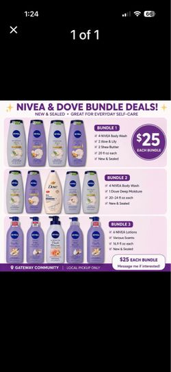 Nivea & Dove Body Wash and Lotion Bundle