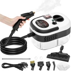 Handheld Steam Cleaner, Steamer for Cleaning, 2500W Pressurized Steam Cleaner with 1.2L Water Tank and 6 Attachments, Portable Steamer Cleaner for Hom