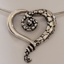 .925 Sterling Silver Heart Pendant