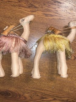Vintage Leather Camel Figures