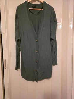 torrid Sage Green Longline Button-Up Cardigan