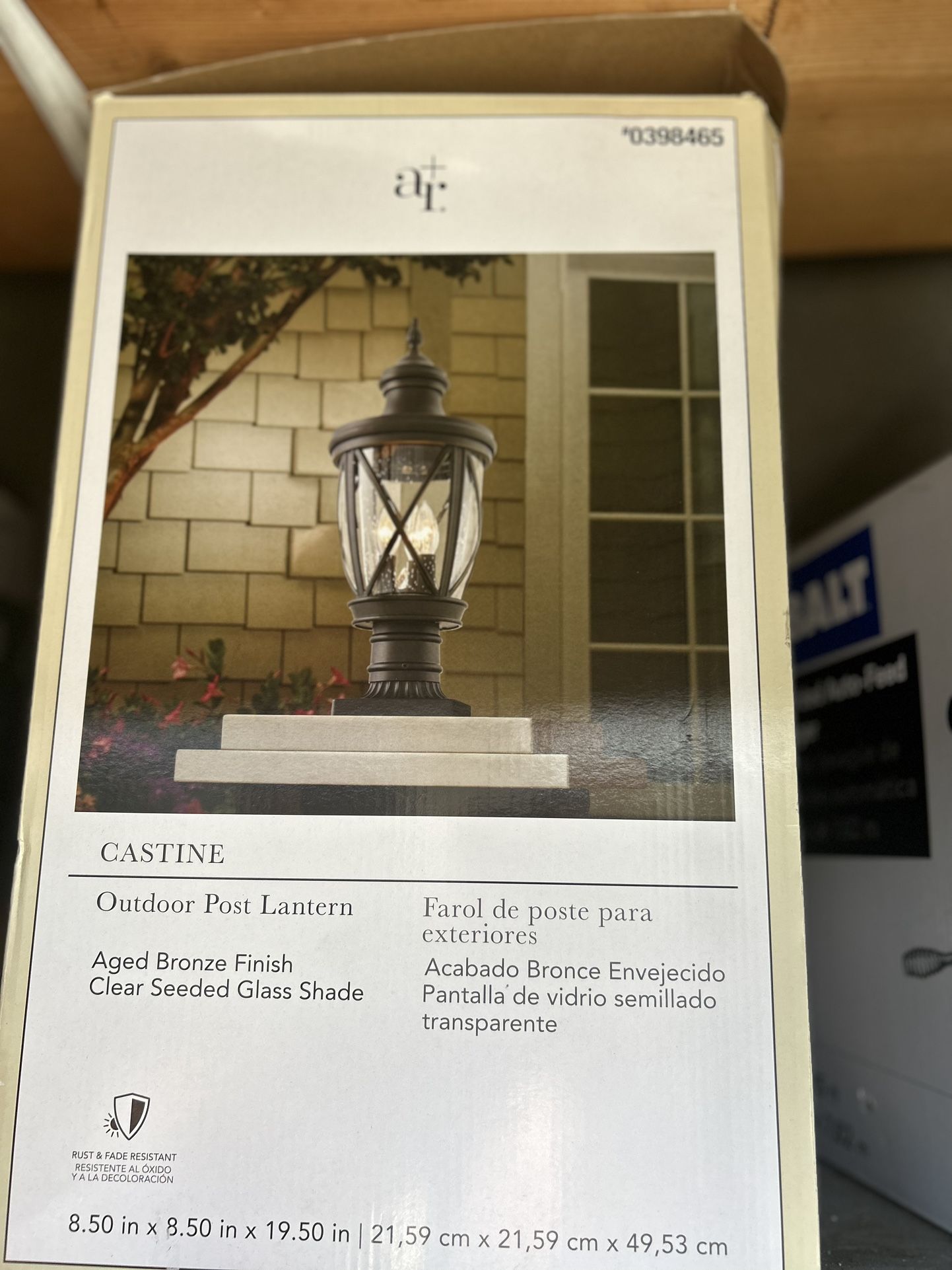 allen + roth Castine 19.5-in Bronze Traditional Light Post Lantern