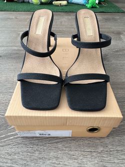 Billini Oletta Black Glitter Heeled Sandals