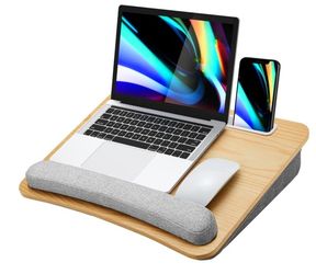 HUANUO Lap Laptop Desk - Portable Lap Desk with Pillow Cushion, Fits up to 15.6 inch Laptop, with Anti-Slip Strip & Storage Function for Home Office S