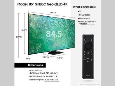 Samsung NEO 8K QLED ULTRA HIGH DEFINITION TV 85" WITH WALL MOUNT BRACKET