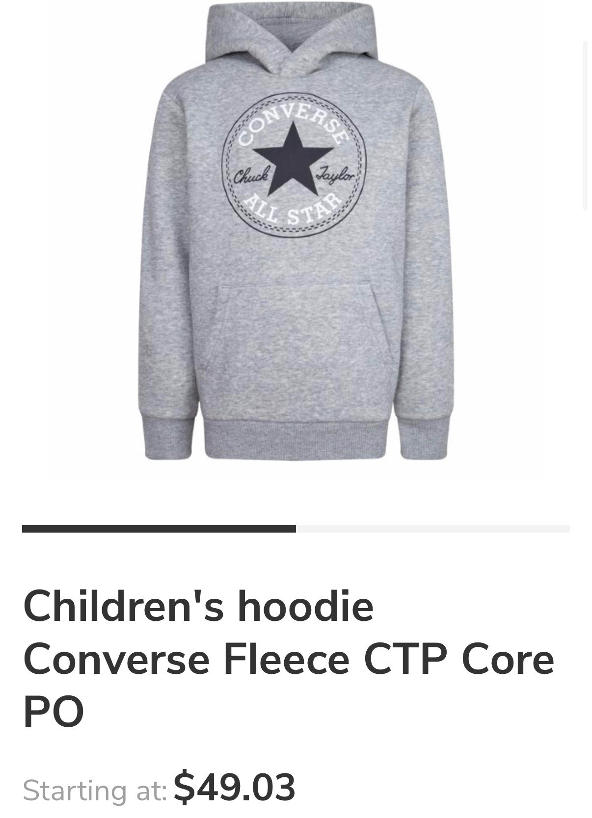 Children's hoodie Converse Fleece CTP Core Boys Medium 10-12YEARS