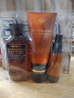Bath & Body Works teakwood mahogany three-piece set $24
