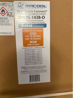 Mr Cool Precharged Lineset 25ft 1/4 x 3/8 and 75ft pro cable with 1/4 x 3/8 coupler kit