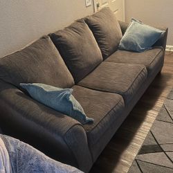 Dark Gray Couch/Sofa And Chair