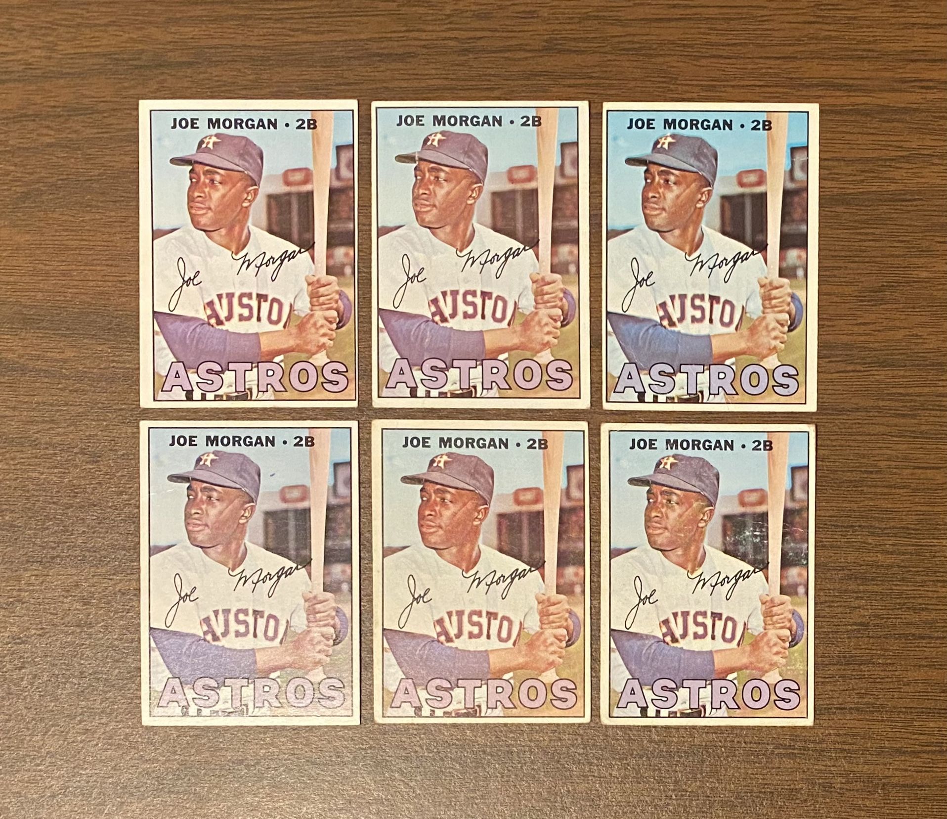 LOT OF 6 JOE MORGAN 1967 TOPPS BASEBALL CARDS # 337 HOF HOUSTON ASTROS