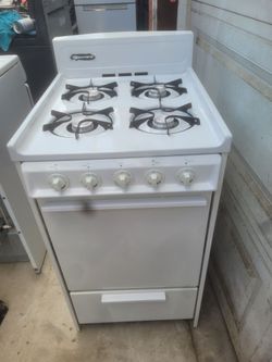 Brown White Gas Range Stove with Oven