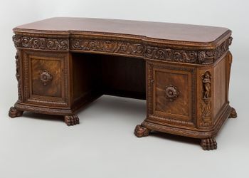 Fully Restored Amazing Hand carved Antique Desk From Ca.17-18th Century.