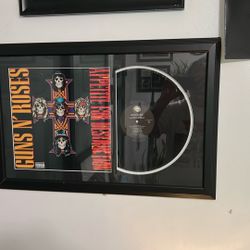 Framed Glass Vinyl Record Of Guns N Roses
