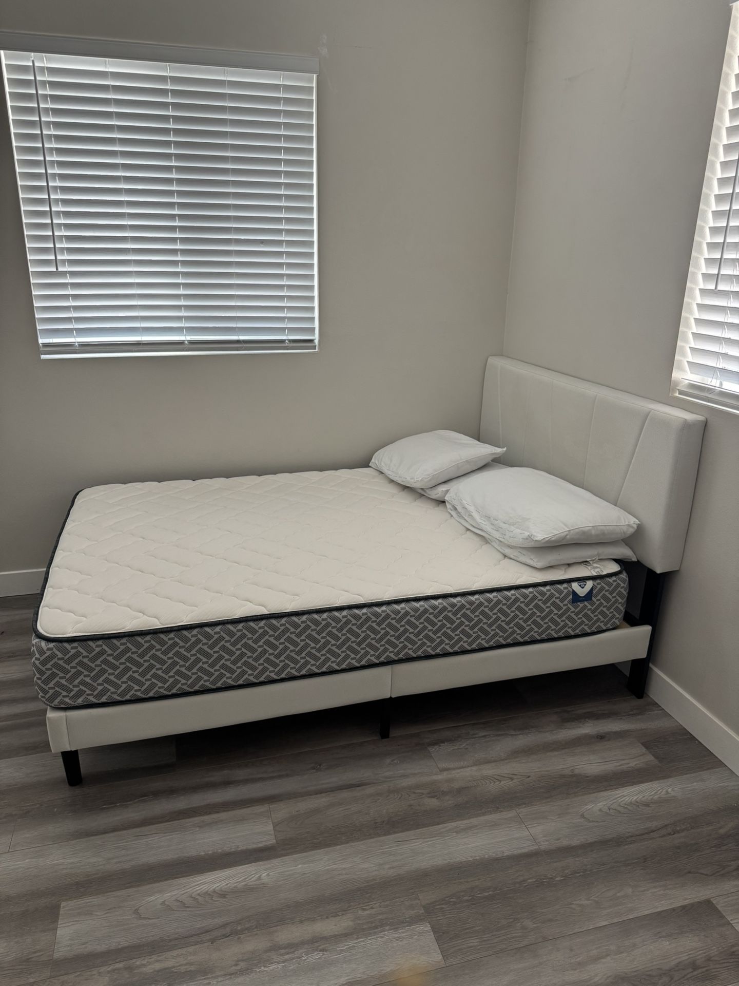 White Bed Frame And Mattress