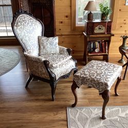 Antique Chair And Footstool