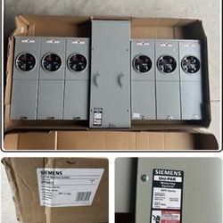 Siemens WEPK6612 PAK Metering: NEC 2020, EUSERC, 120/240V, 600A, 6 Gang, 1 Phase, 225A, 4 Jaw, Ring Type, No Bypass