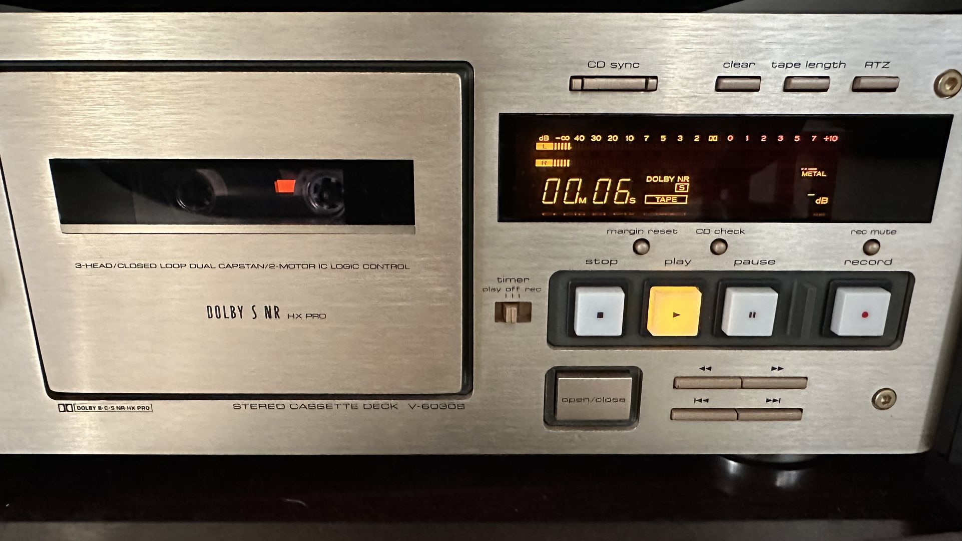Rose Gold TEAC V-6030S 3 Head Dolby S HX Pro CASSETTE DECK TDK MA 110