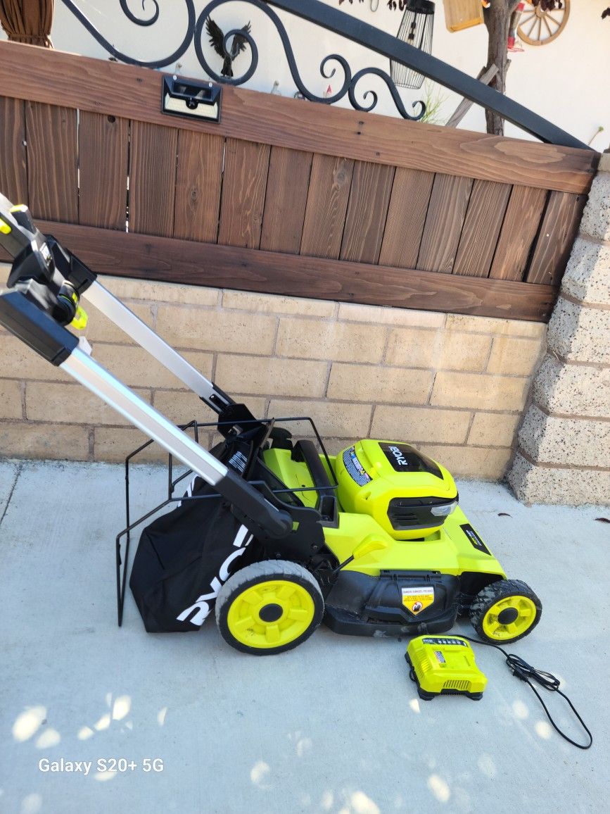 Ryobi 40v Hp Brushless 21-in Cordless Battery Walk Behind Self Propelled Lawn Mower