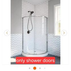 ✨️ Shower doors W6857 Delta 38 in. W x 70 in. H Round Sliding Framed Corner Shower Enclosure in Chrome imp rom