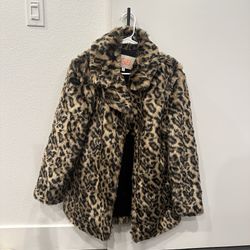 Women Oversized Leopard Faux Fur Jacket Coat