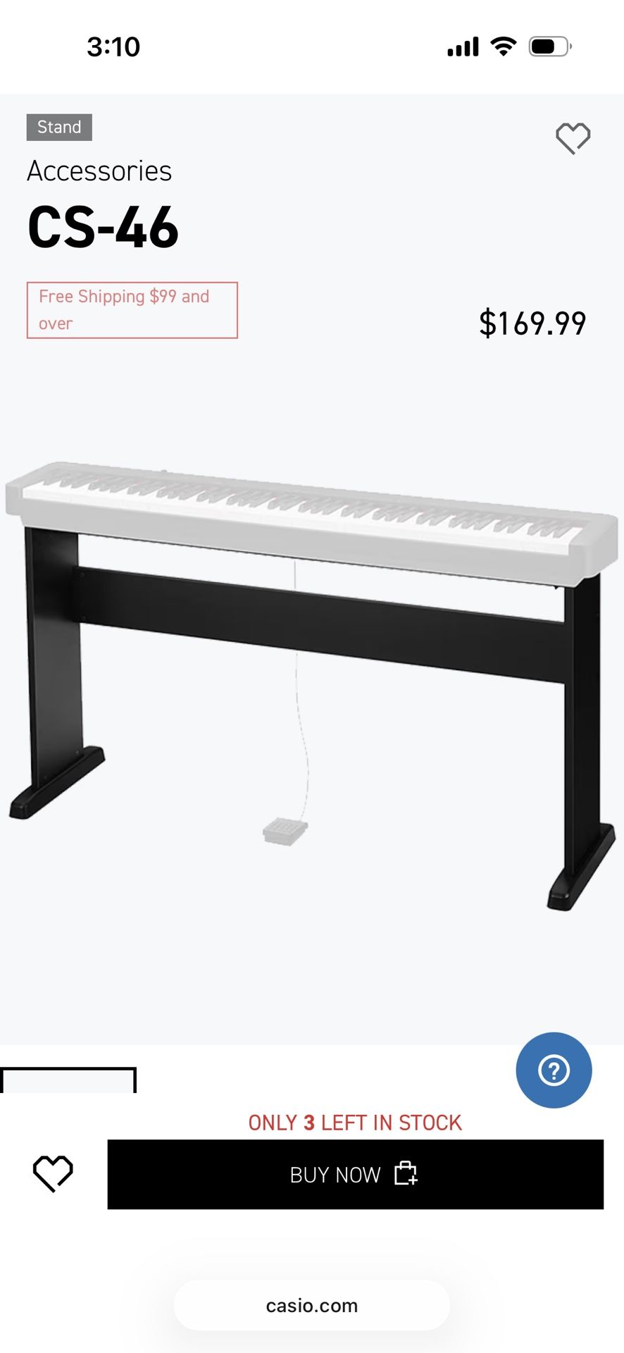 Casio Digital Piano Stand CS-46P