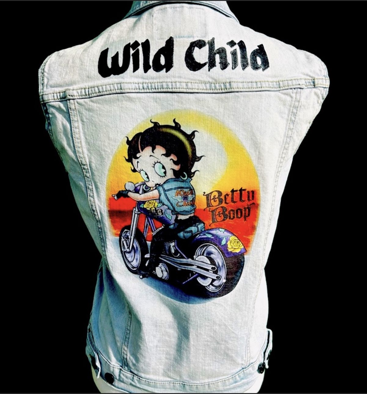 Custom Aeropostale Betty Boop Denim Vest