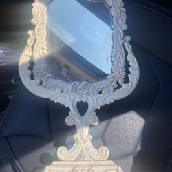 Antique Victorian Cast Iron Vanity Mirror 