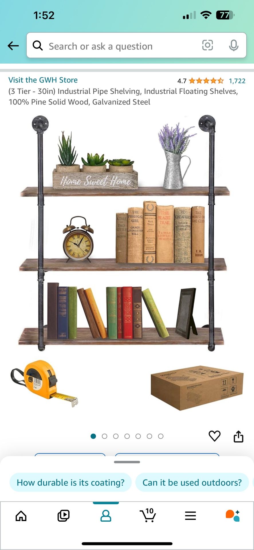 Industrial Floating Shelves