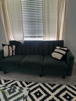 Dark Green Velvet Sofa