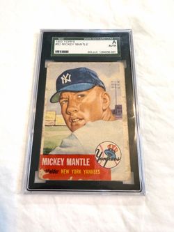 1953 Topps Mickey Mantle #82 – SGC Authentic – Vintage Yankees HOF